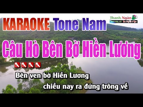 Câu Hò Bên Bờ Hiền Lương Karaoke | Tone Nam - Nhạc Sống Thanh Ngân