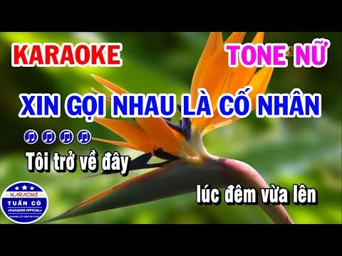Karaoke Xin Gọi Nhau Là Cố Nhân | Nhạc Sống Tone Nữ | Karaoke Tuấn Cò