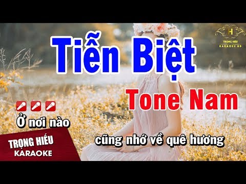 Karaoke Tiễn Biệt Tone Nam Nhạc Sống | Trọng Hiếu