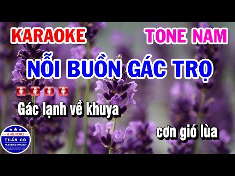 Karaoke Nỗi Buồn Gác Trọ | Nhạc Sống Tone Nam | Karaoke Tuấn Cò
