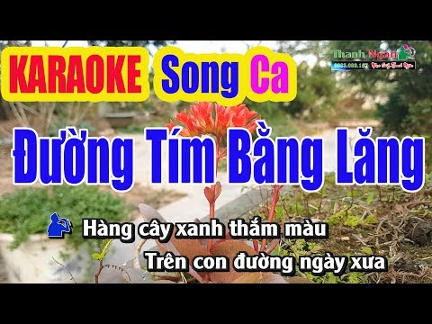 Đường Tím Bằng Lăng Karaoke | Song Ca - Beat Chuẩn 2019 - Nhạc Sống Thanh Ngân
