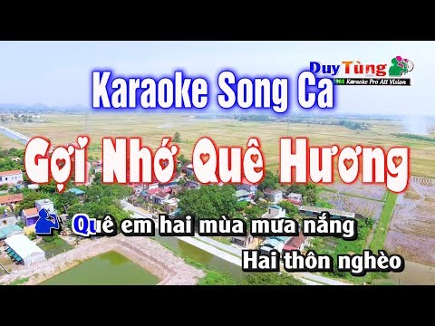 Karaoke || Gợi Nhớ Quê Hương Song Ca ||  Nhạc Sống Duy Tùng