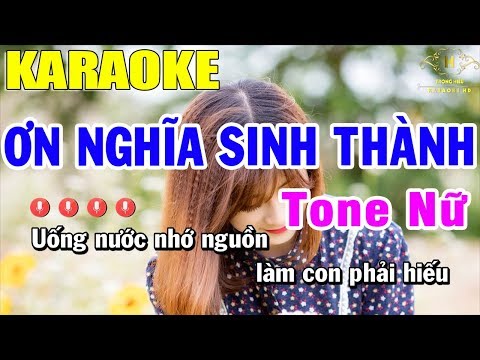 Karaoke Ơn Nghĩa Sinh Thành Tone Nữ Nhạc Sống | Trọng Hiếu