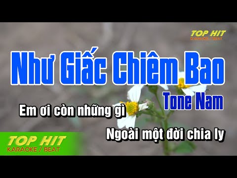 Như Giấc Chiêm Bao Karaoke Tone Nam Nhạc Sống | TOP HIT KARAOKE