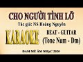 Karaoke CHO NGƯỜI TÌNH LỠ Tone Nam | Guitar