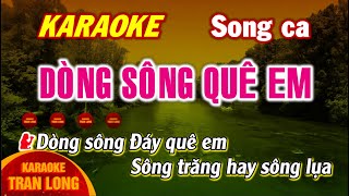 Karaoke | Dòng sông quê em dòng sông quê anh | Song ca (Fm)
